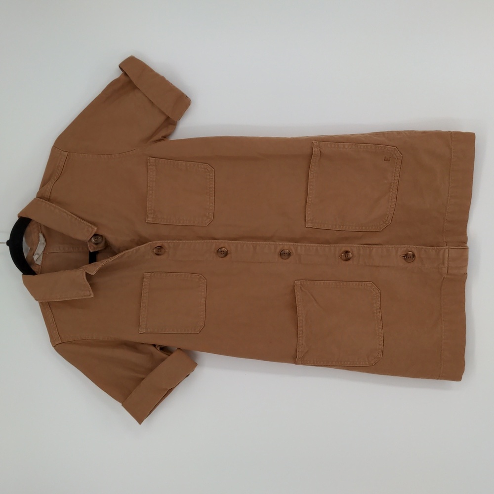Everlane Women's The Chore Mini Dress Camel Tan Size 0 Short Sleeve